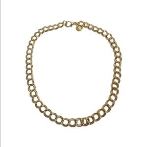 Givenchy Vintage Double Link Gold Tone 18" Retro Chain Necklace Costume Jewelry